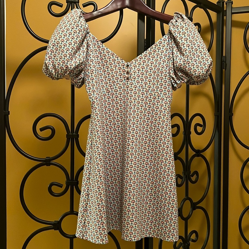 ALICE + OLIVIA Dana Puff Sleeve Floral Mini Dress
